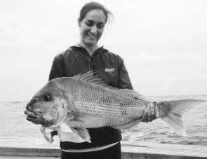 Nicole Crews of Engadine caught this 6kg snapper on 15kg braid fishing with her husband, Jason, near Kangaroo Island in South Australia on a charter.